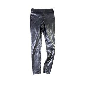 A New Day Faux‎ Leather Leggings Pants Black Size S Stretchy High Rise